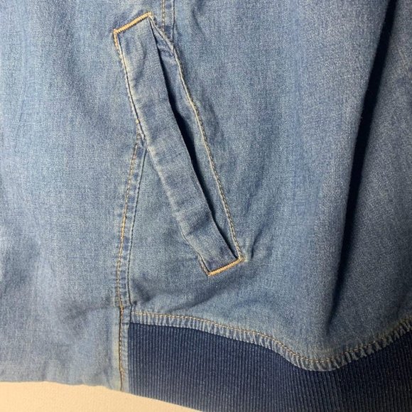 Denim & Co. Stretch Denim Bomber Jacket Women's Size 1X - Picture 5 of 10